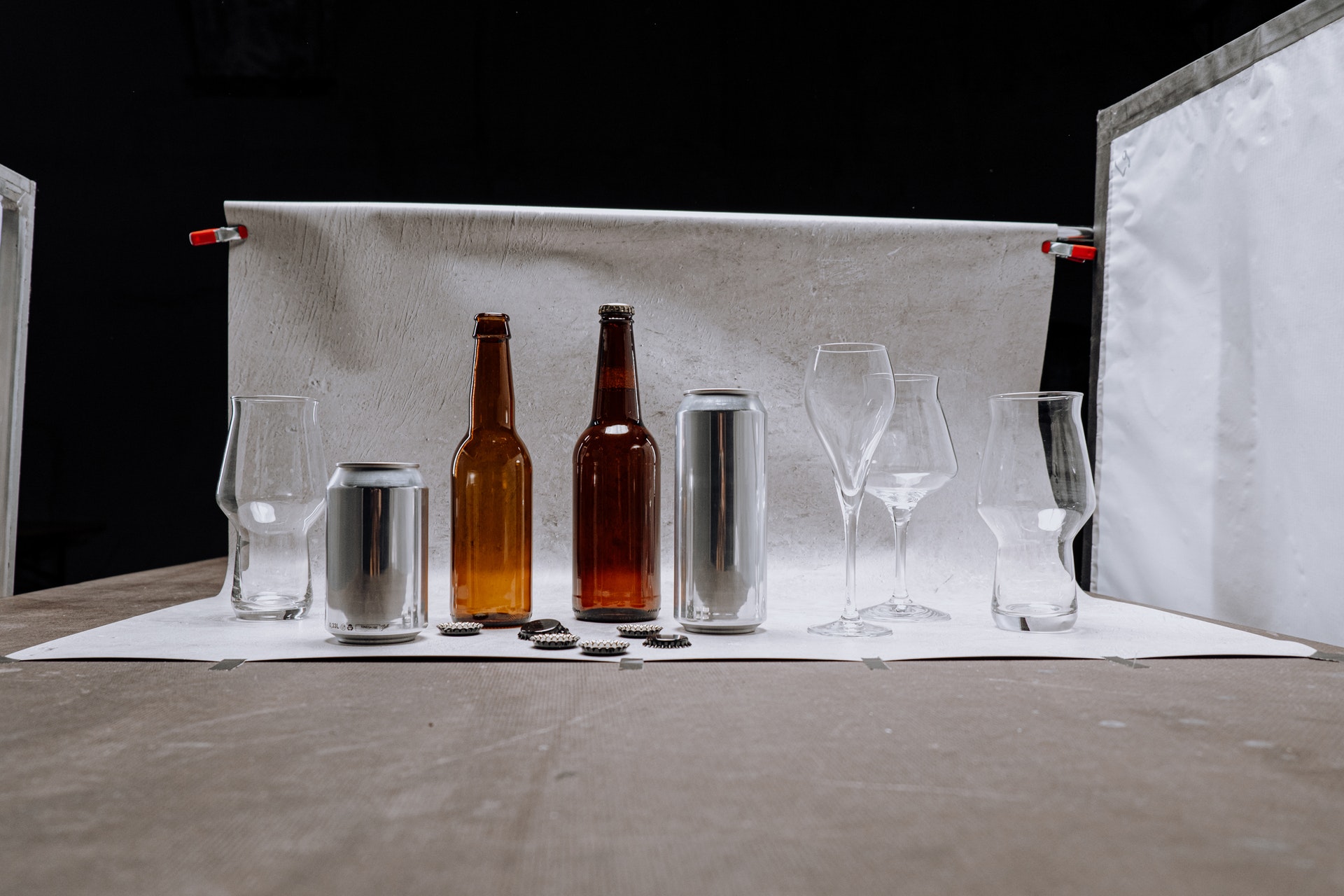 Assortment of glasses and bottles
