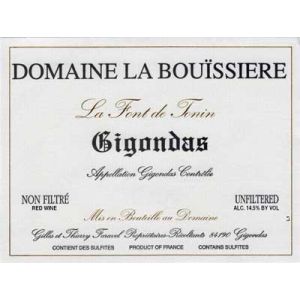 Bouïssiere La Font de Tonin Gigondas label